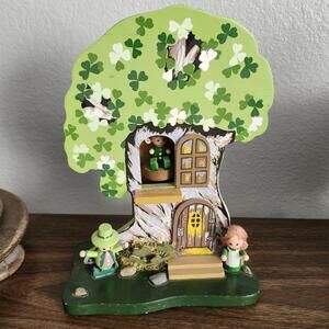 Vintage Schmid Music Box Tree "When Irish Eyes Are Smiling" Spinning Leprechaun